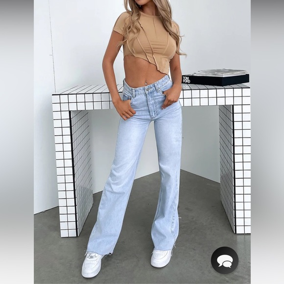 That’s So Fetch WIDE LEG DENIM JEANS - BLUE - Picture 2 of 6